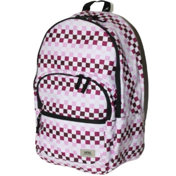 pink vans checkered backpack